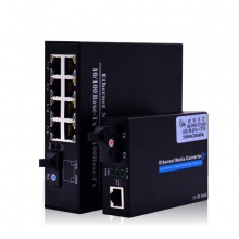 百威视讯BW-SC108G-3KM（千兆3公里）1光8电 光纤收发器 单模单纤（对装）