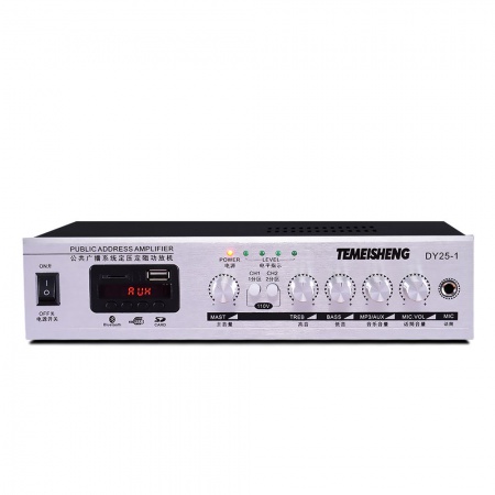 特美声DY25-1音响功放60W（2分区）一键报警功能，带蓝牙,收音,TF,USB