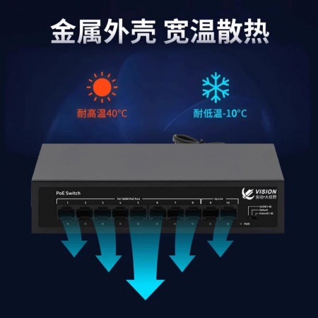 大视野（8+2）国标POE 百兆交换机 120W